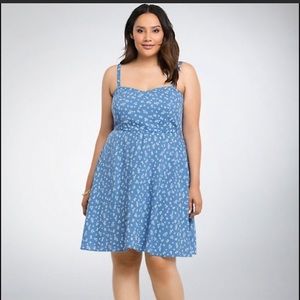 Plus Size Torrid Summer Dress - Blue Daisies